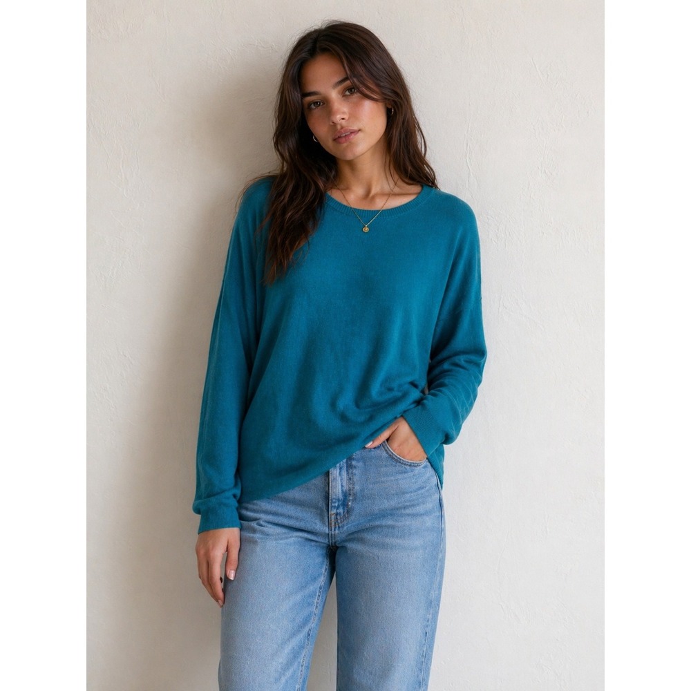 Eileen Fisher Boxy Crew Sweater Preppy Academia‎ Soft Girl Quiet Luxury Normcore